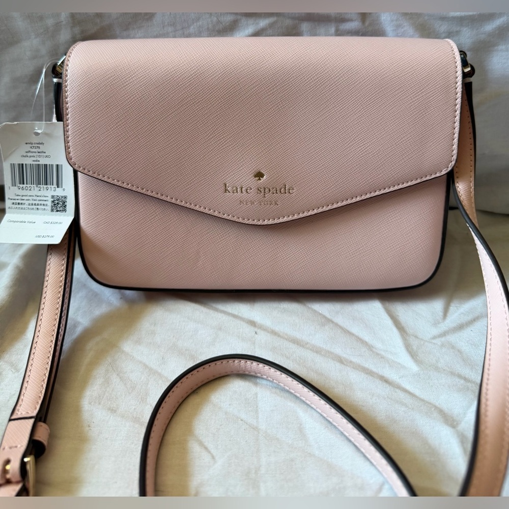 NEW Kate Spade New York Sadie Leather Crossbody Purse in Light Pink, NWT